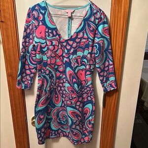 Lilly Pulitzer Blue and Pink Patterned Dress